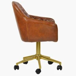 Opus Vintage Brown Leather Swivel Office Chair With Gold Legs 9 Opus Vintage Brown Leather Swivel Office Chair With Gold Legs -Furniture Specialty Store opus vintage brown gold office 1