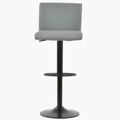 Oregon Grey Faux Leather Black Base Kitchen Stool -Furniture Specialty Store oregon grey 3