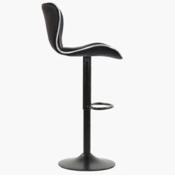 Orion Black Faux Leather Black Base Barstool -Furniture Specialty Store orion black 1