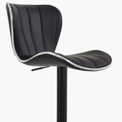 Orion Black Faux Leather Black Base Barstool -Furniture Specialty Store orion black 4