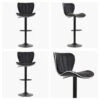 Orion Black Faux Leather Black Base Barstool -Furniture Specialty Store orion black white