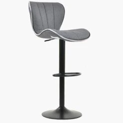 Orion Dark Grey Fabric Black Base Bar Stool -Furniture Specialty Store orion charcoal 2