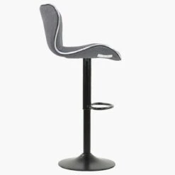 Orion Dark Grey Fabric Black Base Bar Stool -Furniture Specialty Store orion charcoal 3