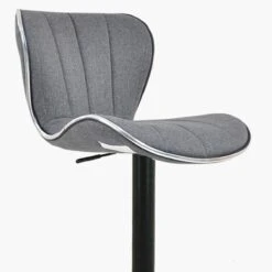 Orion Dark Grey Fabric Black Base Bar Stool -Furniture Specialty Store orion charcoal 4
