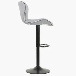Orion Grey Fabric Black Base Barstool -Furniture Specialty Store orion grey fabric 2