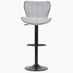 Orion Grey Fabric Black Base Barstool -Furniture Specialty Store orion grey fabric 3