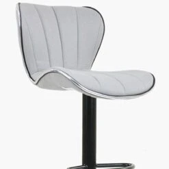 Orion Grey Fabric Black Base Barstool -Furniture Specialty Store orion grey fabric 4
