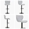 Orion Grey Fabric Black Base Barstool -Furniture Specialty Store orion grey fabric 5