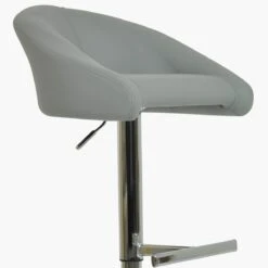 Pallas Grey Faux Leather Chrome Base Barstool -Furniture Specialty Store pallas grey 4