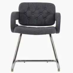 Parga Dark Grey Fabric Office Chair Without Wheels