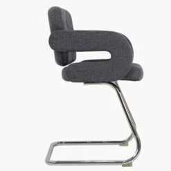 Parga Dark Grey Fabric Office Chair Without Wheels -Furniture Specialty Store parga charcoal 3