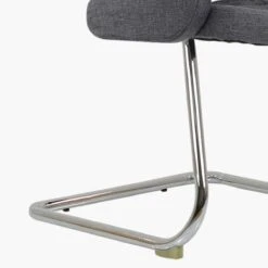 Parga Dark Grey Fabric Office Chair Without Wheels -Furniture Specialty Store parga charcoal 4