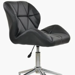 Peris Black Faux Leather Small Home Swivel Office Chair -Furniture Specialty Store peris black 5 1