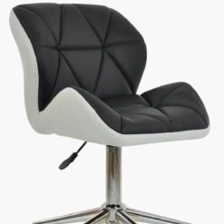 Peris Black / White Leather Small Home Swivel Office Chair -Furniture Specialty Store peris black white under 5