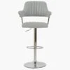 Perona Grey Faux Leather Bar Stool With Arms -Furniture Specialty Store perona light grey pu 1