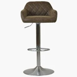Swallow Antique Brown Faux Leather Swivel Bar Stool -Furniture Specialty Store portman brown 2