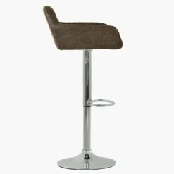 Portman Antique Brown Faux Leather Swivel Bar Stool -Furniture Specialty Store portman brown chrome 3