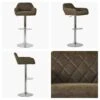 Portman Antique Brown Faux Leather Swivel Bar Stool -Furniture Specialty Store portman brown chrome 4