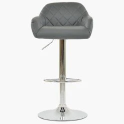 Portman Dark Grey Faux Leather Bar Stool Armrests -Furniture Specialty Store portman dark grey 4