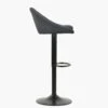 Prague Dark Grey Fabric Black Base Barstool -Furniture Specialty Store prague charcoal 3