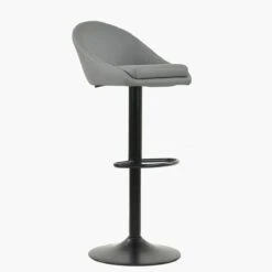 Prague Grey Faux Leather Black Base Bar Stool -Furniture Specialty Store prague grey 2