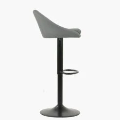 Prague Grey Faux Leather Black Base Bar Stool -Furniture Specialty Store prague grey 3