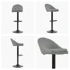 Prague Grey Faux Leather Black Base Bar Stool -Furniture Specialty Store prague grey white