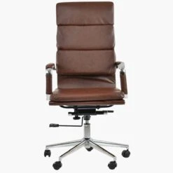 Quebec Vintage Brown Faux Leather Swivel & Recline Office Chair