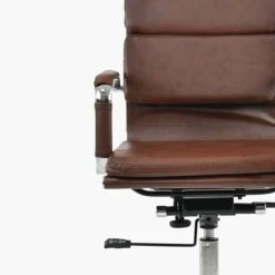 Quebec Vintage Brown Faux Leather Swivel & Recline Office Chair -Furniture Specialty Store quebec vintage brown 4