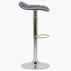 Rasmus Grey Fabric Chrome Base Breakfast Stool -Furniture Specialty Store rasmu charcoal 2