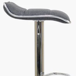 Rasmus Grey Fabric Chrome Base Breakfast Stool -Furniture Specialty Store rasmu charcoal 3