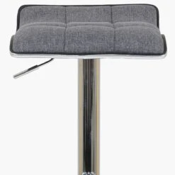 Rasmus Grey Fabric Chrome Base Breakfast Stool -Furniture Specialty Store rasmu charcoal 4