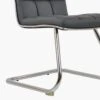 Rhodes Dark Grey Faux Leather Office Chair Without Wheels -Furniture Specialty Store rhodes dark grey 4