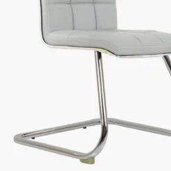 Rhodes Grey Faux Leather Office Chair Without Wheels -Furniture Specialty Store rhodes grey 4