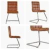 Rhodes Brown Leather Office Chair Without Wheels -Furniture Specialty Store rhodes vintage brown 5