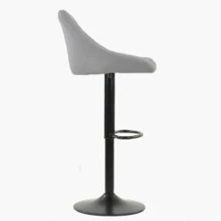 Rio Bar Stool Grey Fabric Bar Stool Black Base -Furniture Specialty Store rio light grey fab 1