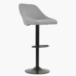 Rio Bar Stool Grey Fabric Bar Stool Black Base -Furniture Specialty Store rio light grey fab 3