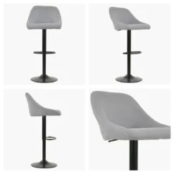 Furniture Specialty Store 17 Rio Bar Stool Grey Fabric Bar Stool Black Base