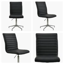 Ripple Black Faux Leather Dining Chair With High Backrest -Furniture Specialty Store ripple black white