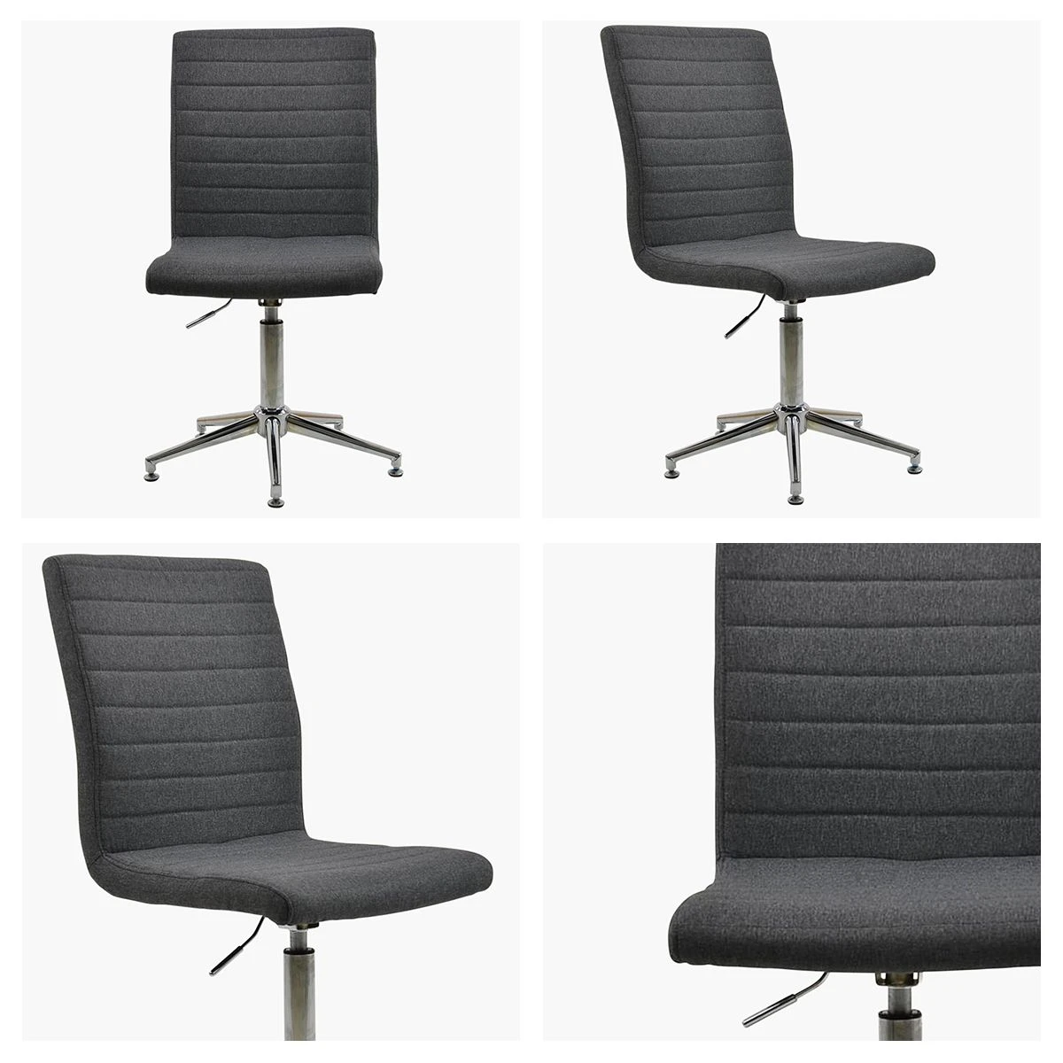 Ripple Dark Grey Fabric Dining Chair With High Backrest 7 Ripple Dark Grey Fabric Dining Chair With High Backrest - Image 5