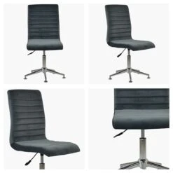 Ripple Dark Grey Velvet Dining Chair With High Backrest -Furniture Specialty Store ripple dark grey velvet white 1