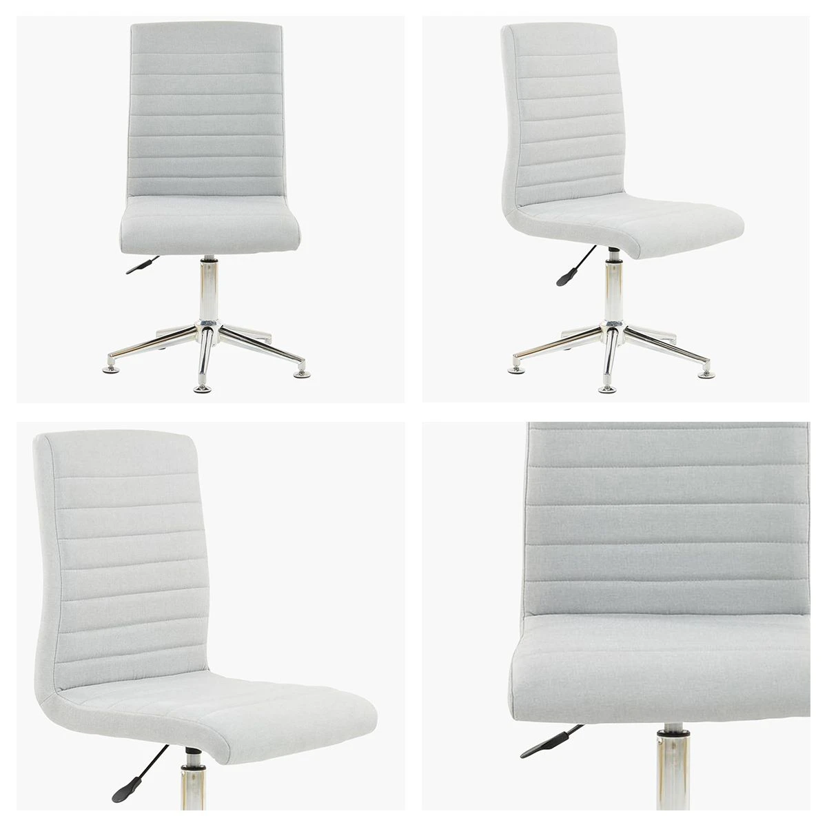 Ripple Grey Fabric Dining Chair With High Backrest 7 Ripple Grey Fabric Dining Chair With High Backrest - Image 5