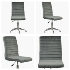 Ripple Grey Velvet Dining Chair With High Backrest -Furniture Specialty Store ripple light grey velvet white 1