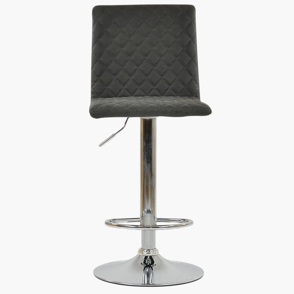 Rocklin Vintage Black Faux Leather Chrome Base Bar Stool - Image 2