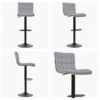 Rowan Grey Faux Leather Black Base Bar Stool -Furniture Specialty Store rowan light grey 5
