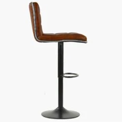 Rowan Brown Faux Leather Black Base Kitchen Stool -Furniture Specialty Store rowan vintage brown 1