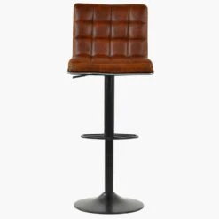 Rowan Brown Faux Leather Black Base Kitchen Stool -Furniture Specialty Store rowan vintage brown 3