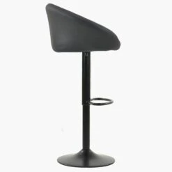 Rue Dark Grey Faux Leather Breakfast Stool Armrests -Furniture Specialty Store rue dark grey 3
