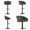 Rue Dark Grey Faux Leather Breakfast Stool Armrests -Furniture Specialty Store rue dark grey 4