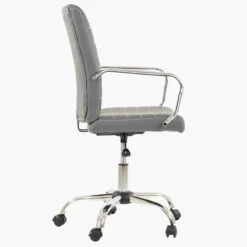 Ryder Dark Grey Faux Leather Swivel Home Office Chair